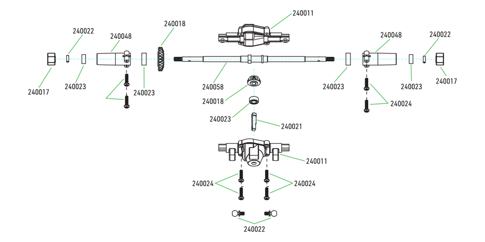 GRE-18 - Exploded rear axle