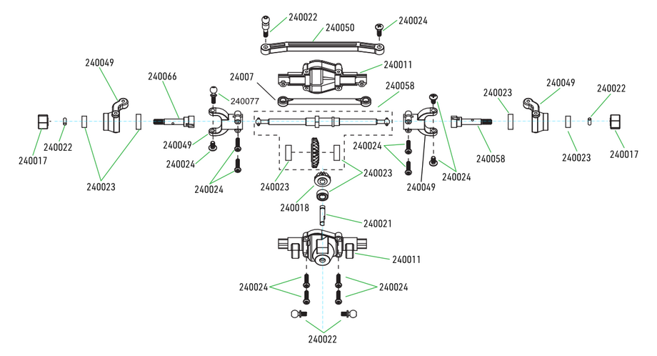 GRE-18 - Exploded front axle