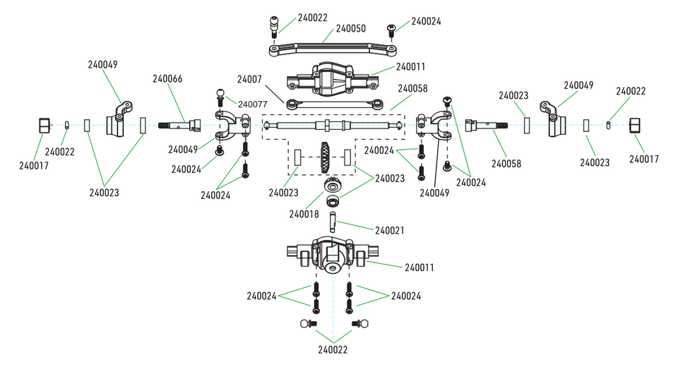 GRE-18 - Exploded front axle